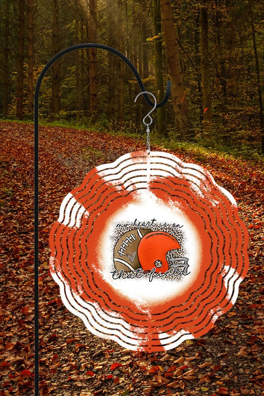 Orange That Heart is on That Field Wind Spinner