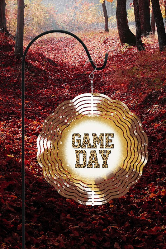 Fall Leopard Game Day Wind Spinner