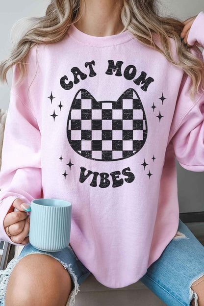 CAT MOM VIBES OVERSIZED SWEATSHIRT