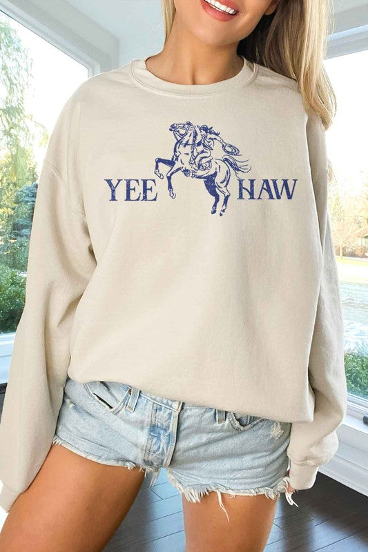 YEE HAW WESTERN COUNTRY OVERSIZED SWEATSHIRT