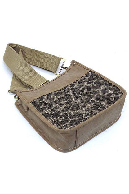 Leopard Colorblock Hobo Crossbody Bag