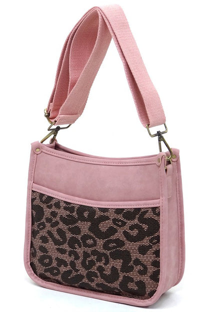 Leopard Colorblock Hobo Crossbody Bag