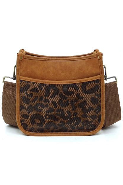 Leopard Colorblock Hobo Crossbody Bag