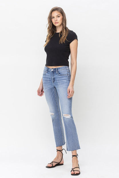 Mid Rise Kick Flare Jeans