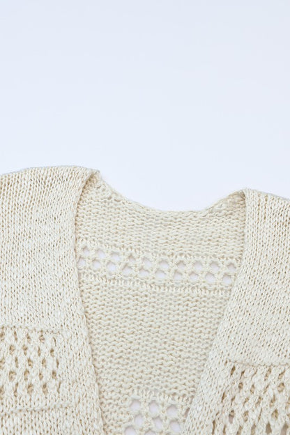 Crochet Dolman Knit Sleeve Cardigan