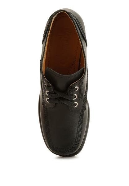 Zaila Leather Block Heel Oxfords