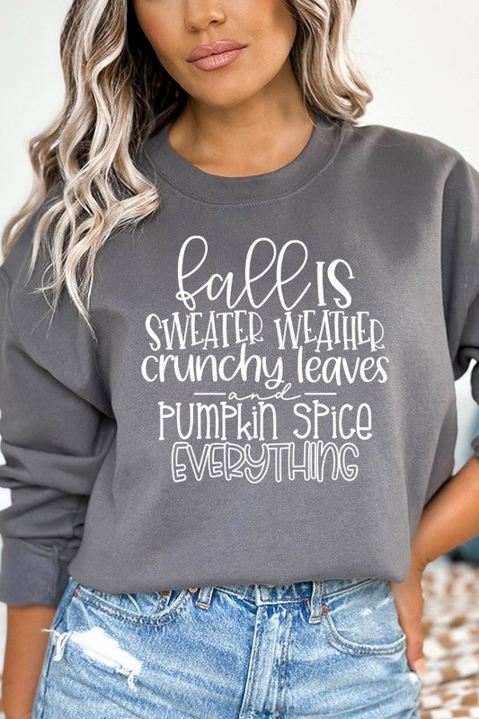 Fall is Crunch Leaves Graphic Sweatshirt