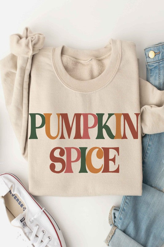 PUMPKIN SPICE GRAPHIC SWEATSHIRT