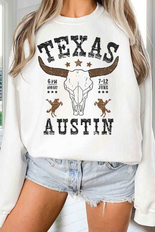 TEXAS AUSTIN WESTERN OVERSIZED GRAPHIC SWEATSHIRT