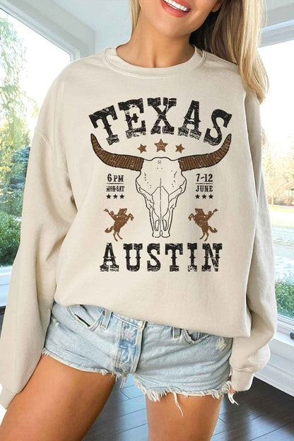 TEXAS AUSTIN WESTERN OVERSIZED GRAPHIC SWEATSHIRT