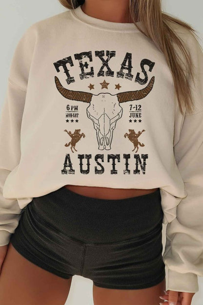 TEXAS AUSTIN WESTERN OVERSIZED GRAPHIC SWEATSHIRT