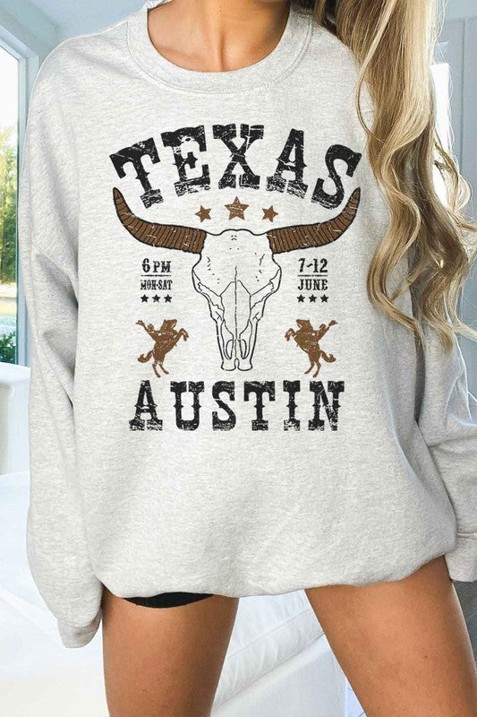 TEXAS AUSTIN WESTERN OVERSIZED GRAPHIC SWEATSHIRT