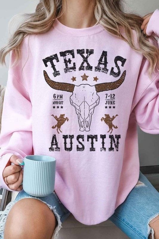 TEXAS AUSTIN WESTERN OVERSIZED GRAPHIC SWEATSHIRT