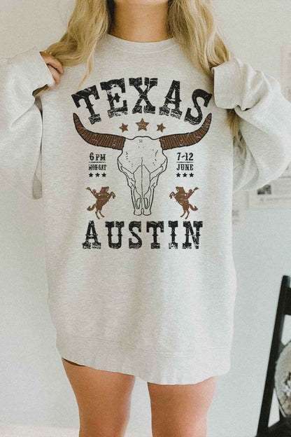 TEXAS AUSTIN WESTERN OVERSIZED GRAPHIC SWEATSHIRT