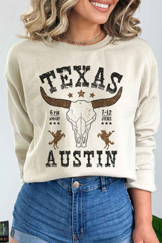 TEXAS AUSTIN WESTERN GRAPHIC SWEATSHIRT