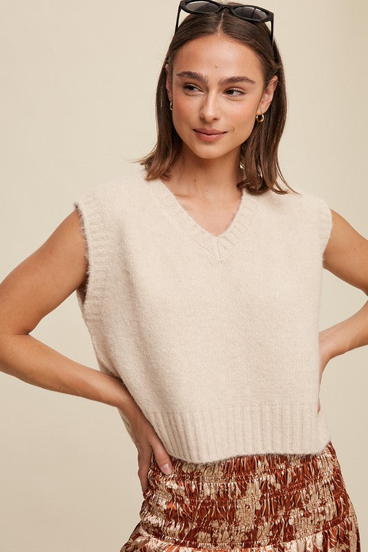 Soft Touch Cropped Knit Vest