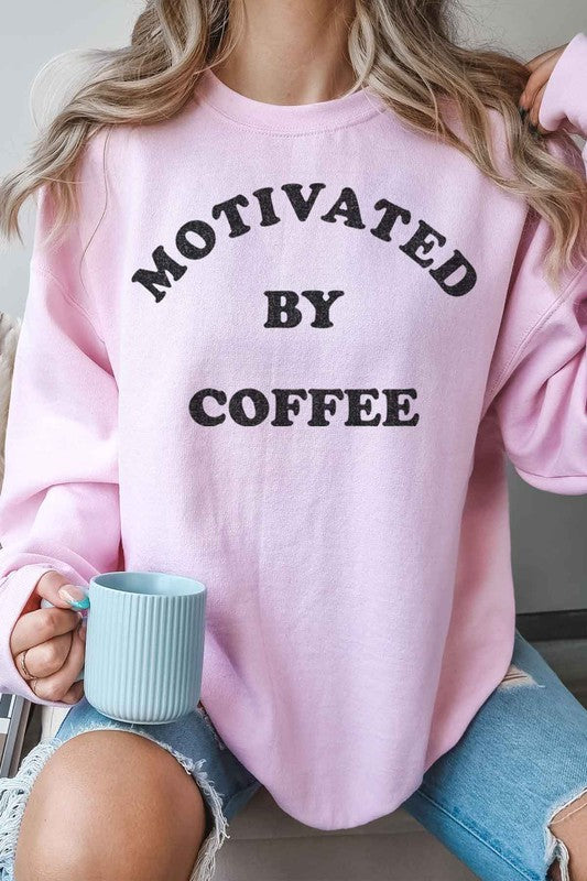 MOTIVATED BY COFFEE OVERSIZED SWEATSHIRT