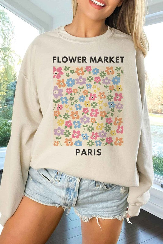 PARIS FLOWER MARKET OVERSIZED SWEATSHIRT