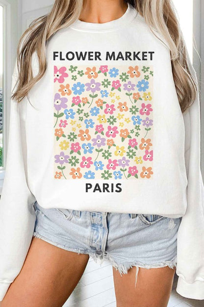 PARIS FLOWER MARKET OVERSIZED SWEATSHIRT