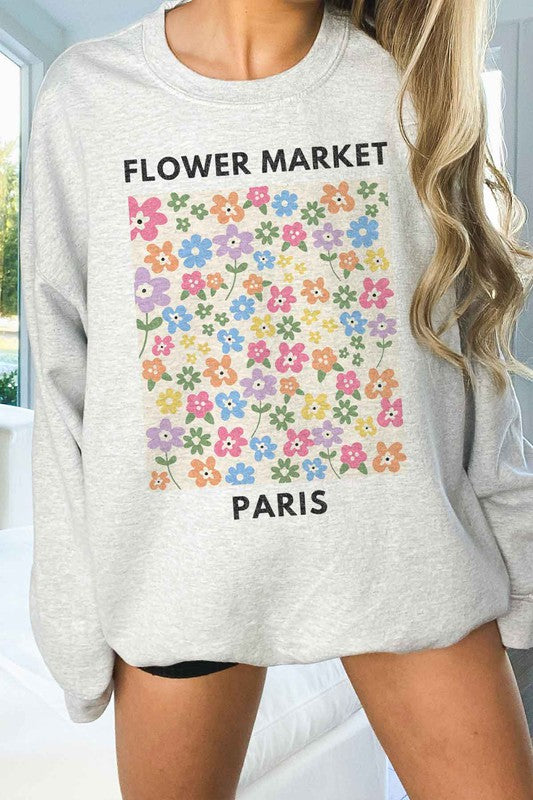 PARIS FLOWER MARKET OVERSIZED SWEATSHIRT