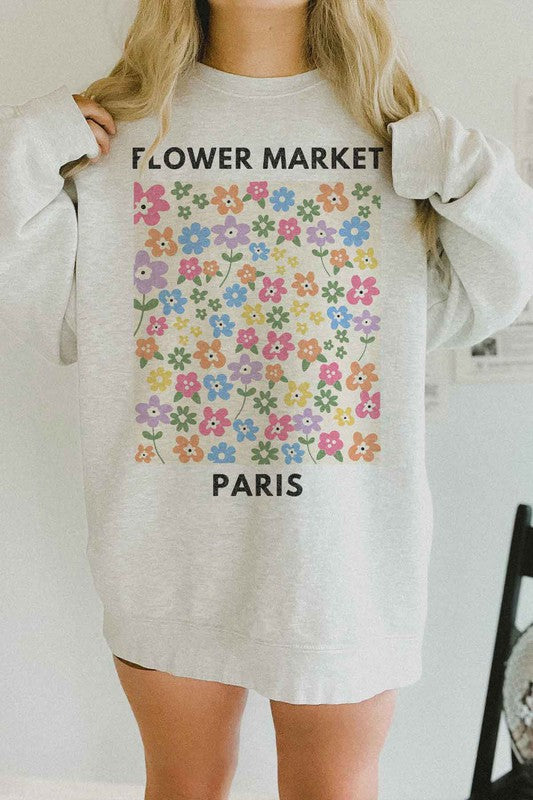 PARIS FLOWER MARKET OVERSIZED SWEATSHIRT