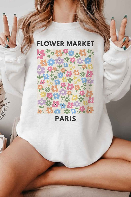 PARIS FLOWER MARKET GRAPHIC SWEATSHIRT