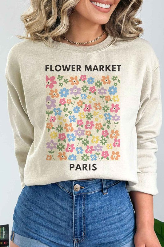 PARIS FLOWER MARKET GRAPHIC SWEATSHIRT