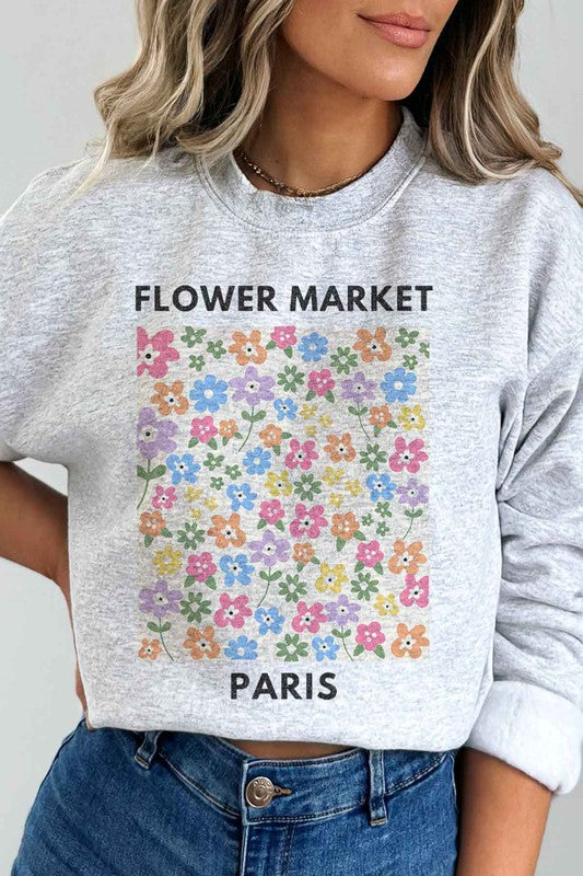 PARIS FLOWER MARKET GRAPHIC SWEATSHIRT