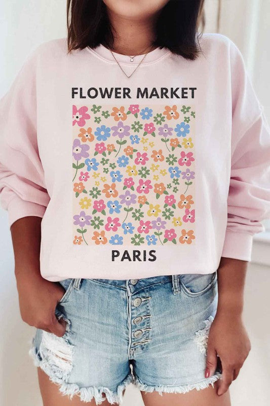 PARIS FLOWER MARKET GRAPHIC SWEATSHIRT