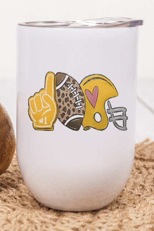 Number One Football Yellow Helmet Wine Cup