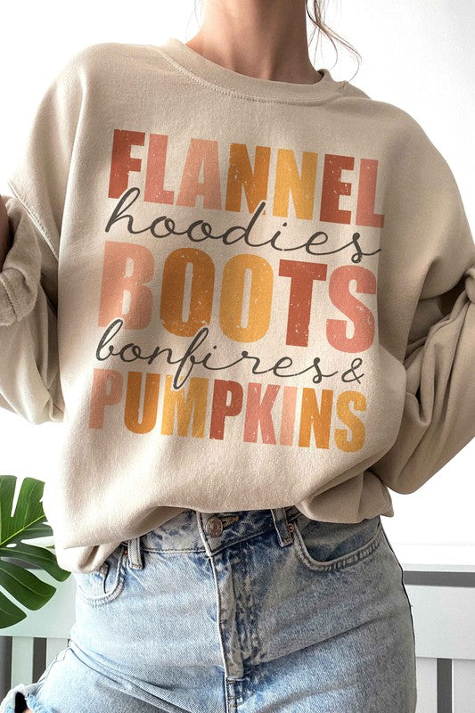 FLANNEL BOOTS PUMPKINS GRAPHIC SWEATSHIRT