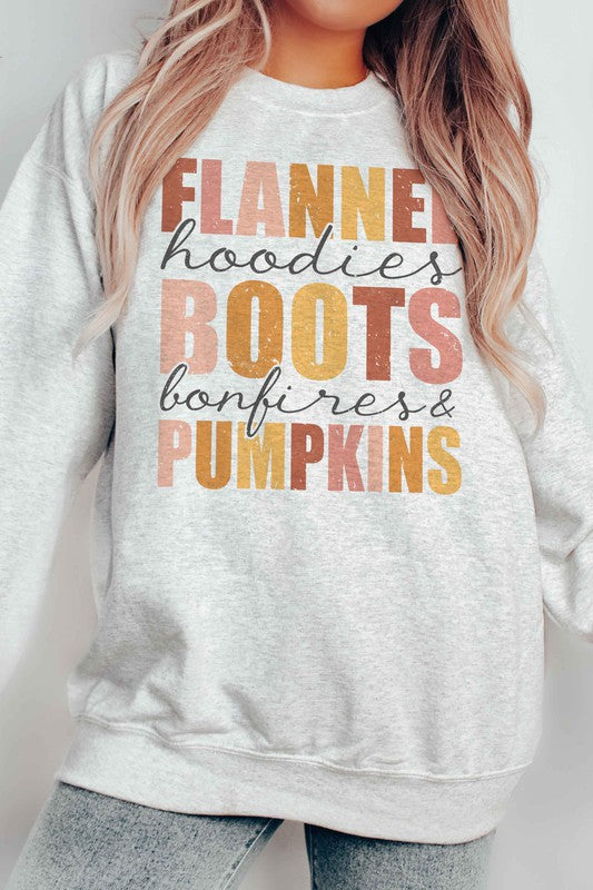 FLANNEL BOOTS PUMPKINS GRAPHIC SWEATSHIRT