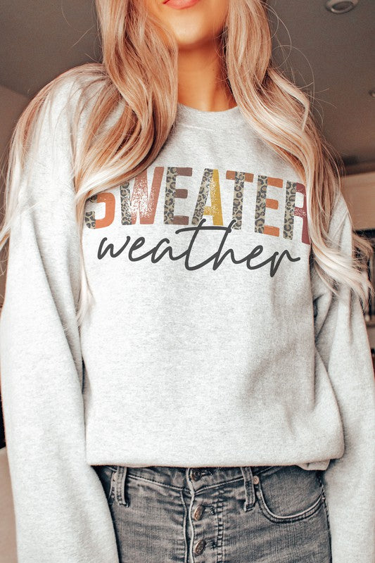 LEOPARD SWEATER WEATHER GRAPHIC SWEATSHIRT