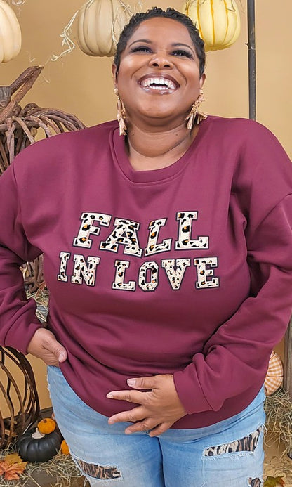 Soft Ideal Chenille Fall in Love Sweatshirt