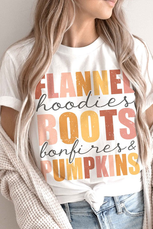 FLANNEL BOOTS PUMPKINS Graphic Tee