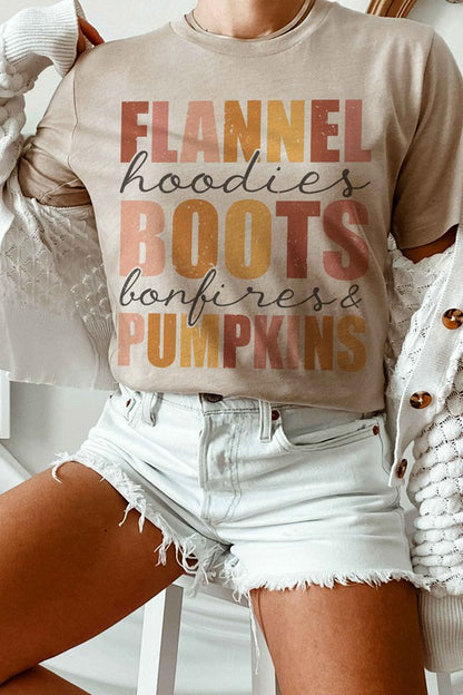 FLANNEL BOOTS PUMPKINS Graphic Tee