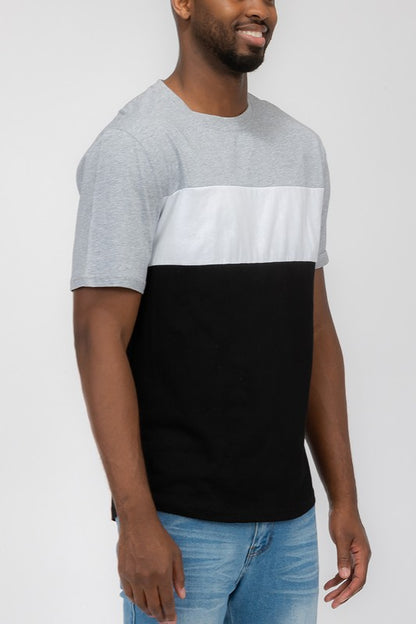 COLOR BLOCK SHORT SLEEVE TSHIRT