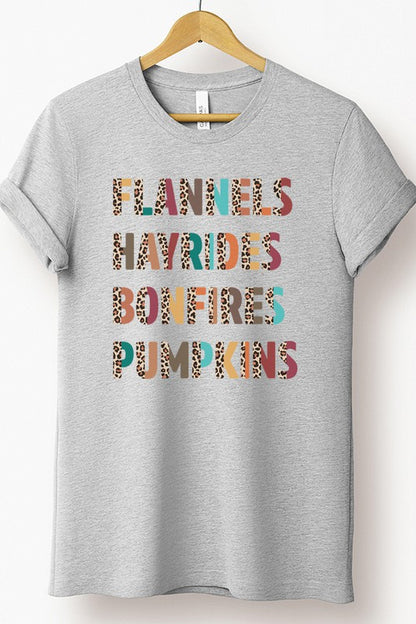 Fall Leopard Flannels Hayrides Graphic Tee