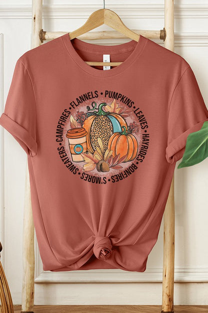 Fall Flannels Pumpkin Colorful Circle Tee