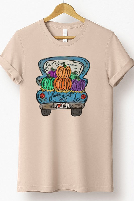 I Love Fall Blue Truck Graphic Tee