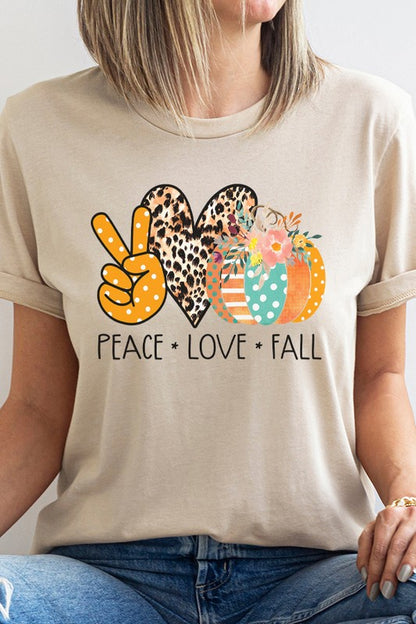 Peace Love Fall Polkadot Pumpkin Tee