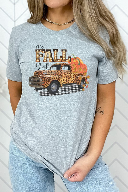 It's Fall Y'all Leopard Truck Graphic Tee