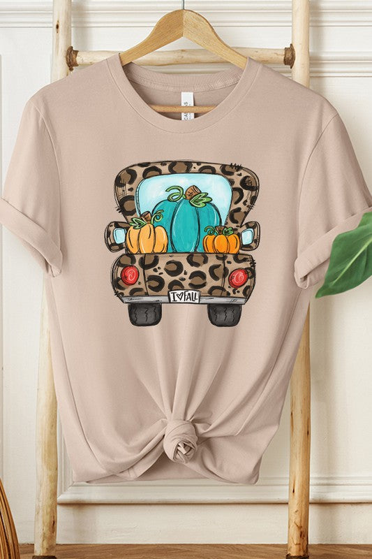 Fall Leopard Pumpkin Truck Graphic Tee