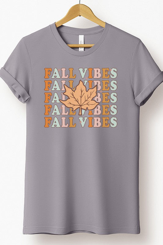 Colored Fall Vibes Leaf Stack Graphic Tee