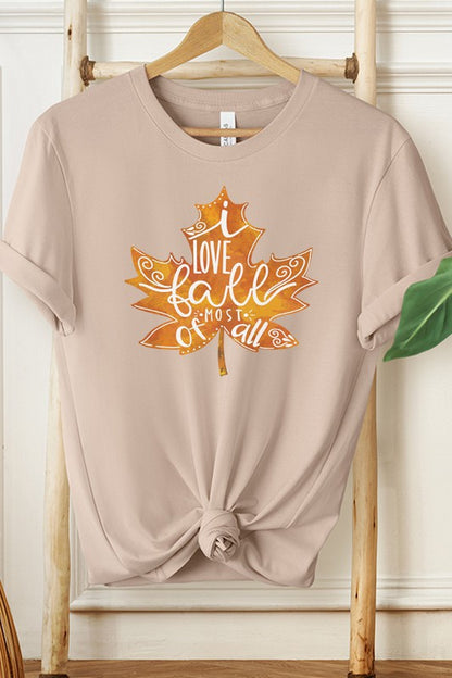 I Love Fall Most of All Leaf Graphic Tee