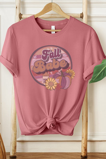 Fall Babe Pumpkin Circle Graphic Tee