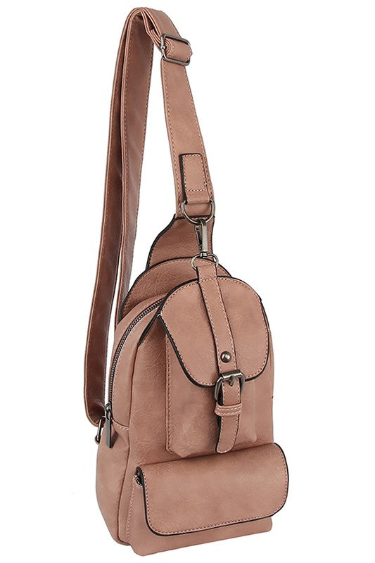 Buckle Pocket Sling Bag Backpack