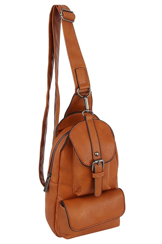 Buckle Pocket Sling Bag Backpack