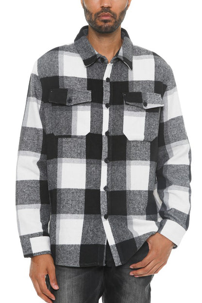 Mens Checkered Soft Flannel Shacket