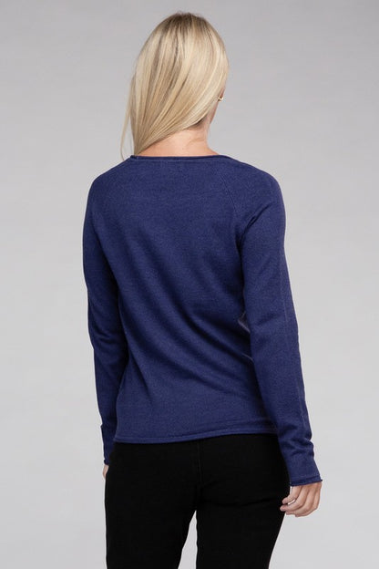 Viscose Round Neck Basic Sweater